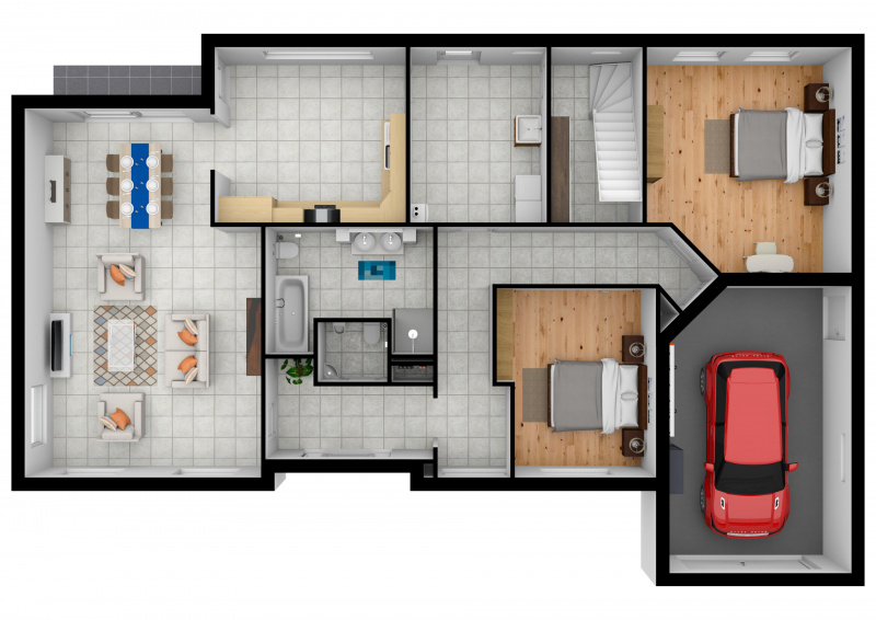 Plattegrond gelijkvloers 3d