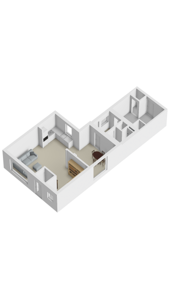 Plattegrond gelijkvloers 3d