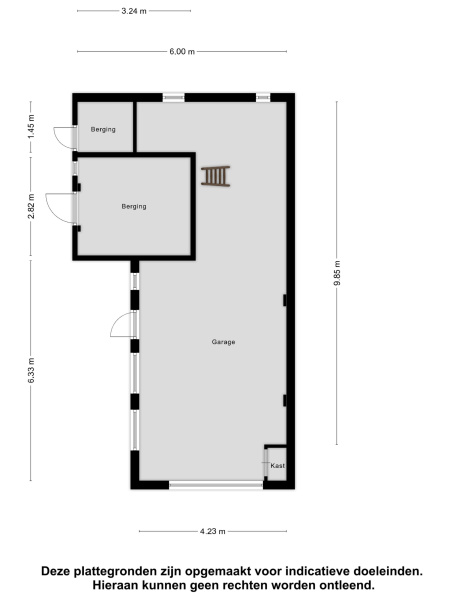 Plattegrond berging en garage