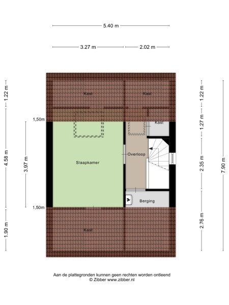 Plattegrond tweede verdieping